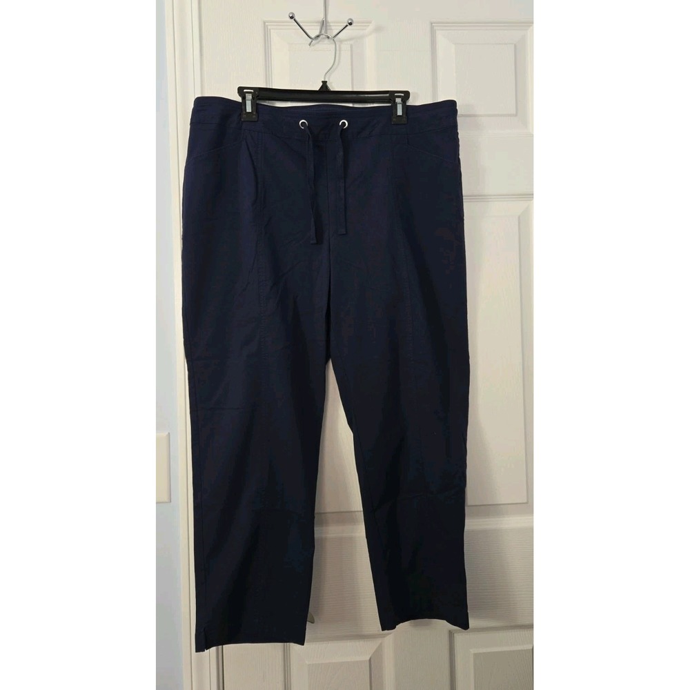 Chico's Perfect Stretch Ankle Pants Womens Size 3 Navy